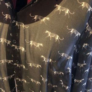 Lane Bryant black tiger blouse (item#8)